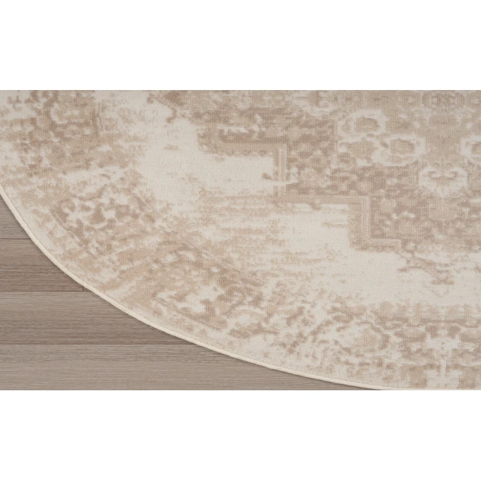 Nourison Grafix Ivory Beige GRF14 4 ft. Round Rug
