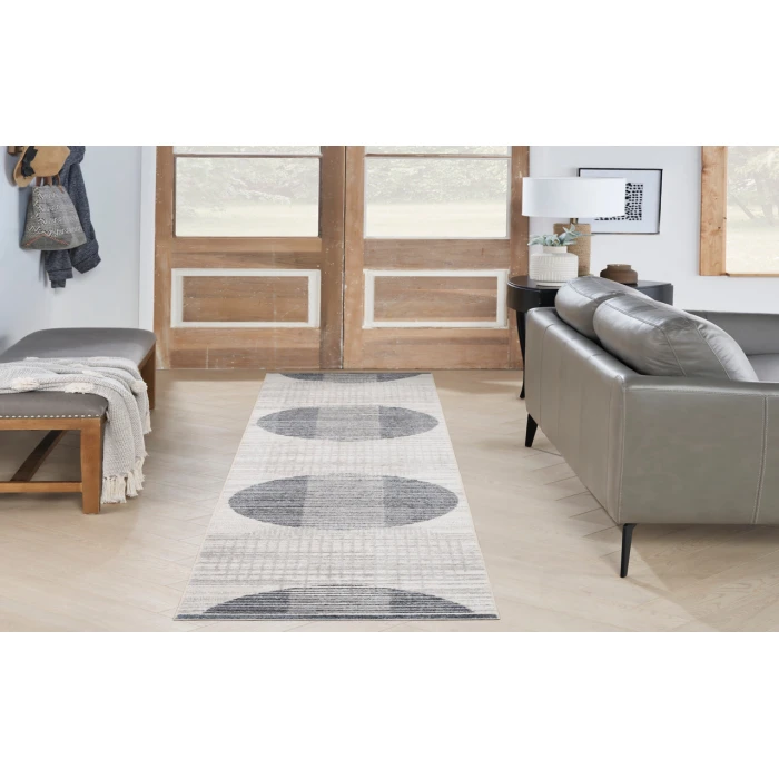 Nourison Astra Machine Washable Ivory Blue ASW03 2 ft. X 6 ft. Rectangle Rug