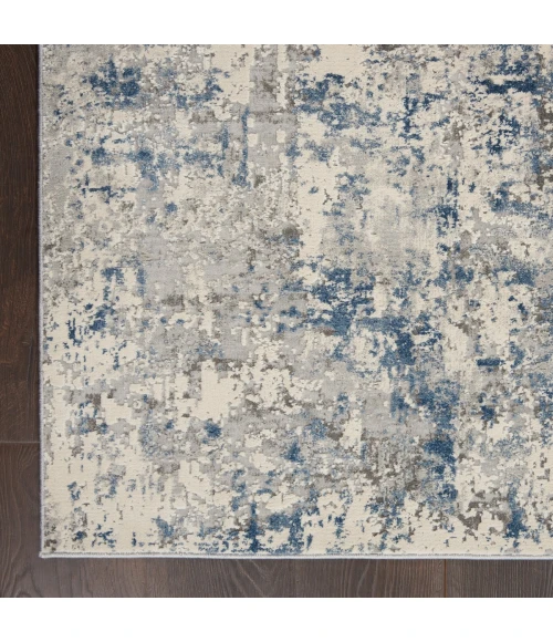 Nourison Rustic Textures Ivory Grey Blue RUS07 6 ft. X 9 ft. Rect. Rug