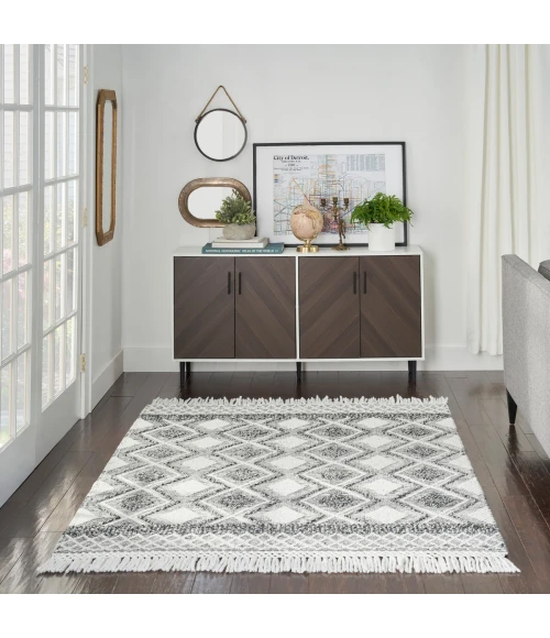 Nicole Curtis Machine Washable Series 3 Area Rug SR301 Black 4' x 6'