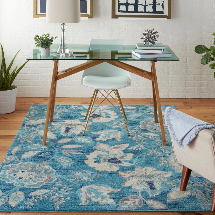 Nourison Tranquil Area Rug TRA02-Turquoise