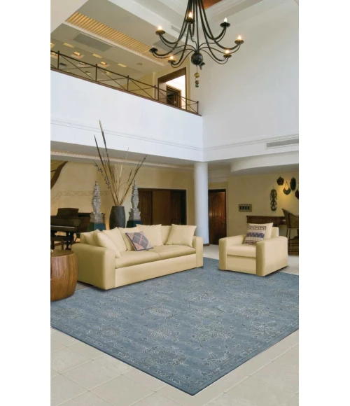 Nourison Home Silk Infusion Blue SIF01 7ft.9in. x 9ft.9in. Rect. Rug