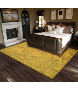Nourison Home Silk Infusion Yellow SIF02 7ft.9in. x 9ft.9in. Rect. Rug