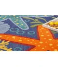 Nourison Aloha Navy Multicolor ALH24 5 ft. 3 in. Round Rug