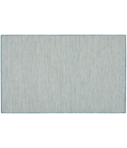Nourison Home Courtyard COU01 Ivory Aqua 4 ft. Square Area Rug