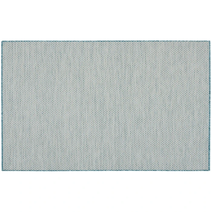 Nourison Courtyard Ivory Aqua COU01 4 ft. Square Rug