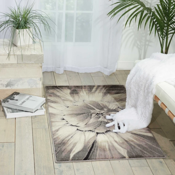 Nourison Utopia Ivory/Taupe UTP05 2ft.6in. x 4ft.2in. Rect. Rug
