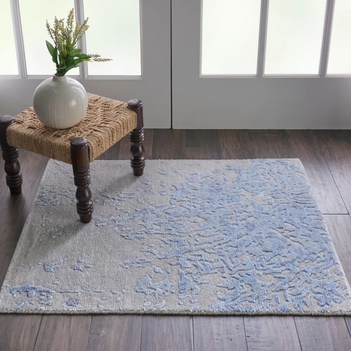 Nourison Silk Shadows Grey Blue SHA18 2 ft. X 3 ft. Rect. Rug