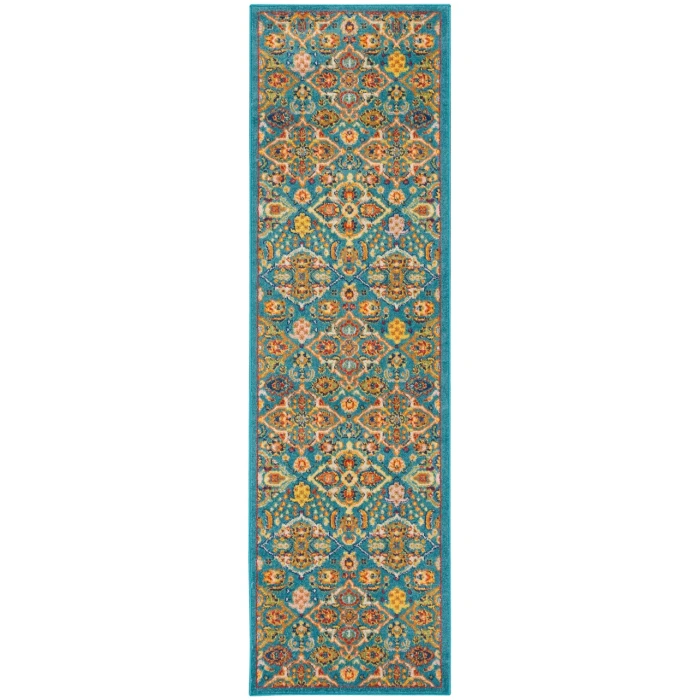 Nourison Allur Area Rug ALR03-Turquoise Ivory