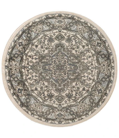 Nourison Quarry Ivory Blue QUA05 4 ft. X Round Rug