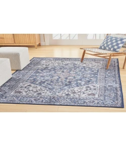 Nourison Home New Concept Washables SR104 Navy Ivory 6 ft. X 9 ft. Area Rug