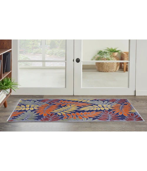 Nourison Aloha Navy Multicolor ALH18 2 ft. 8 in. X 4 ft. Rectangle Rug