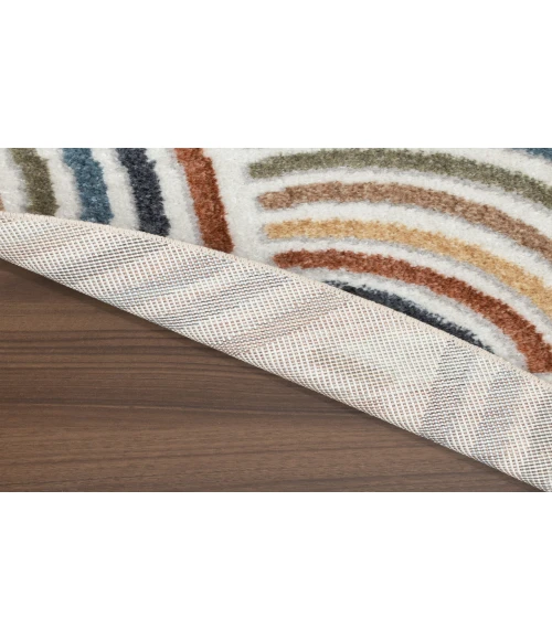 Nourison Astra Machine Washable Ivory Multicolor ASW08 4 ft. Round Rug
