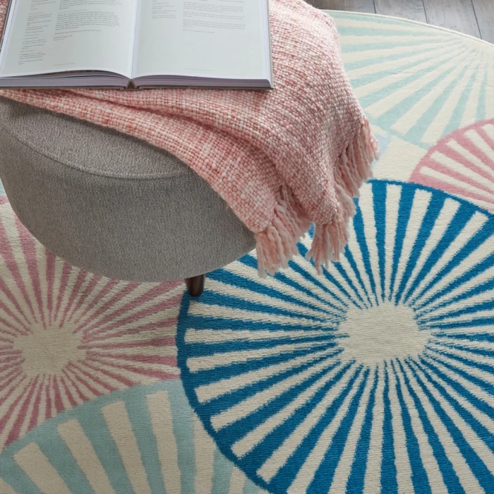Nourison Grafix Round Area Rug GRF20-Ivory/Multi