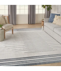 Nourison Home Astra Machine Washable ASW04 Ivory Blue 9 ft. X 12 ft. Area Rug