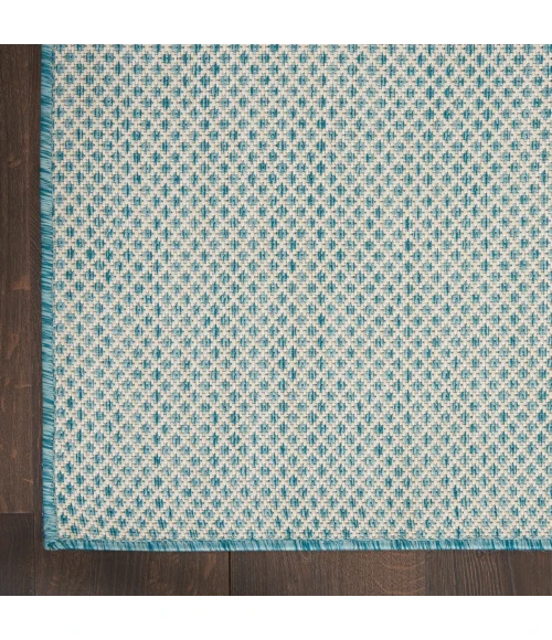 Nourison Courtyard Area Rug COU01 Ivory Aqua 3' x 5'