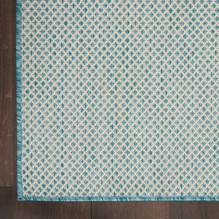 Nourison Courtyard Area Rug COU01 Ivory Aqua 3' x 5'