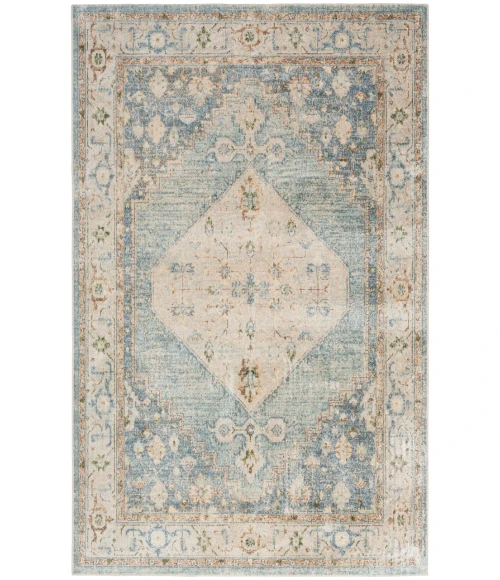 Nourison Astra Machine Washable Silver Blue ASW11 6 ft. 7 in. X 9 ft. Rectangle Rug