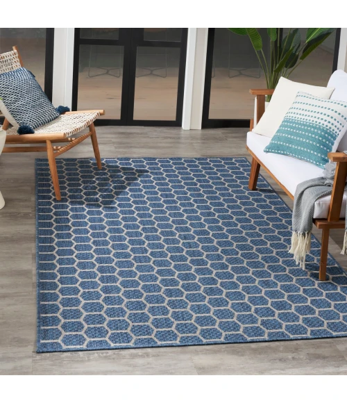 Nourison Twist Reversible Blue TWS01 4 ft. X 6 ft. Rect. Rug