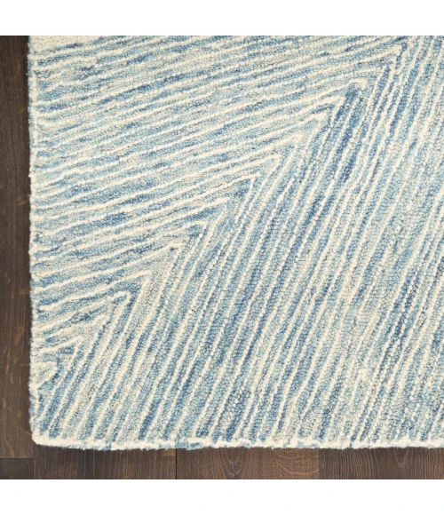 DKNY Pure Angles Ivory Blue ANG01 9 ft. X 12 ft. Rect. Rug