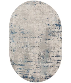 Nourison Home Quarry QUA01 Ivory Grey Blue 6 ft. X 9 ft. Oval Area Rug