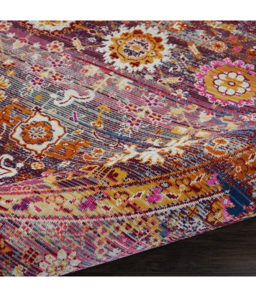Nourison Vintage Kashan Round Area Rug VKA03-Red/Multicolor