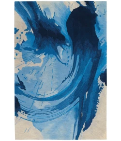 Nourison Home Symmetry SMM01 Blue Ivory 3 ft. 9 in. X 5 ft. 9 in. Area Rug