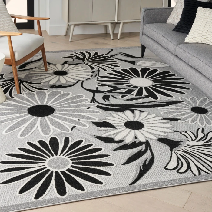 Nourison Aloha Area Rug ALH33 Black White