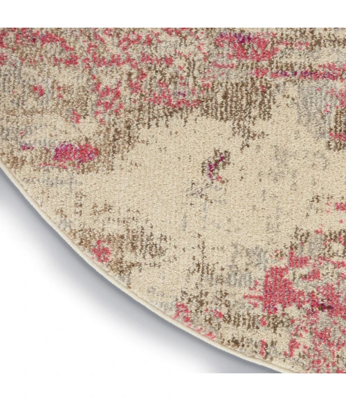 Nourison Celestial Round Area Rug CES02-Ivory/Pink