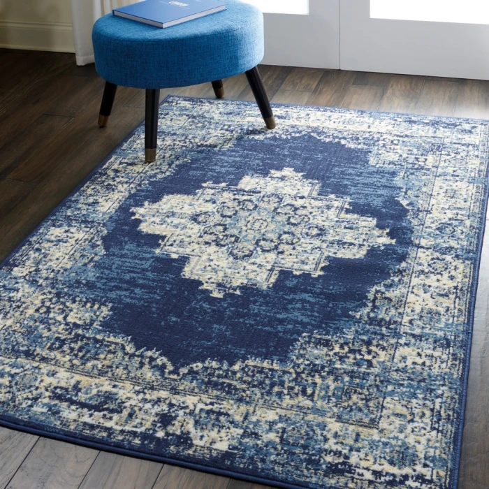 Nourison Grafix Area Rug GRF14-Navy Blue