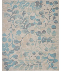 Nourison Home Tranquil TRA03 Ivory/Turquoise 8 ft. 10 in. X 11 ft. 10 in. Area Rug