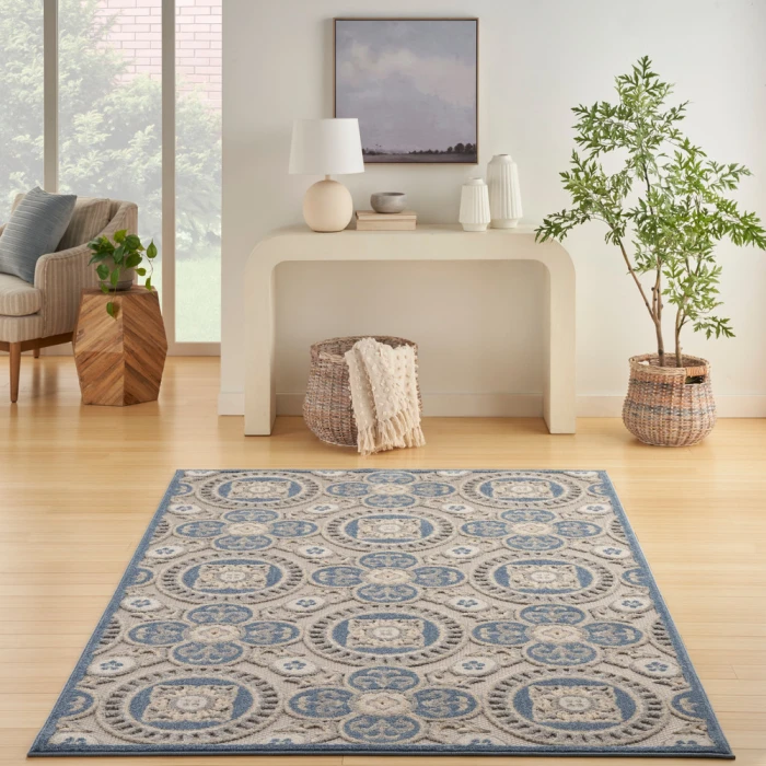 Nourison Aloha Area Rug ALH30 Blue/Grey