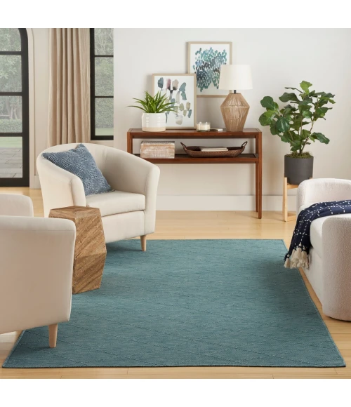 Nourison Washable Solutions Aqua WSL01 5 ft. X 7 ft. Rect. Rug