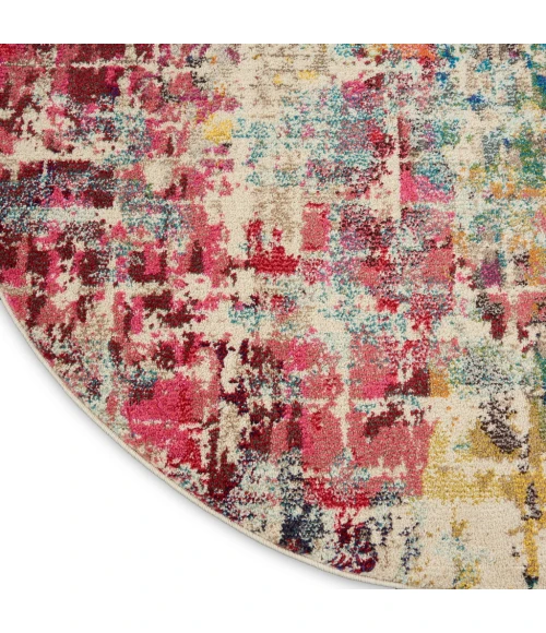 Nourison Celestial Round Area Rug CES13-Pink/Multicolor