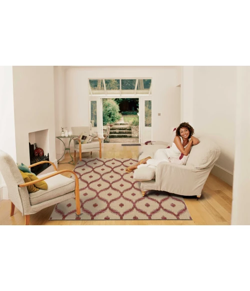 Nourison Home Spectrum Beige Burgundy SPE02 8ft. x 10ft.6in. Rect. Rug