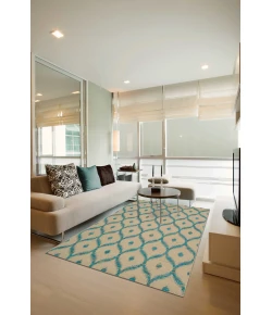 Nourison Home Spectrum Beige Turquoise SPE02 3ft.9in. x 5ft.9in. Rect. Rug
