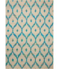 Nourison Home Spectrum Beige Turquoise SPE02 3ft.9in. x 5ft.9in. Rect. Rug