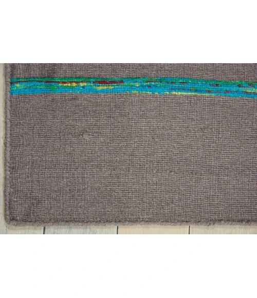 Nourison Home Spectrum Grey Turquoise SPE04 3ft.9in. x 5ft.9in. Rect. Rug