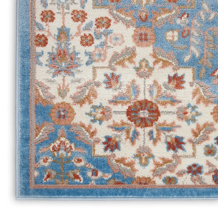 Nourison Elation Area Rug ETN08 Ivory Blue 7'10" x 9'10"