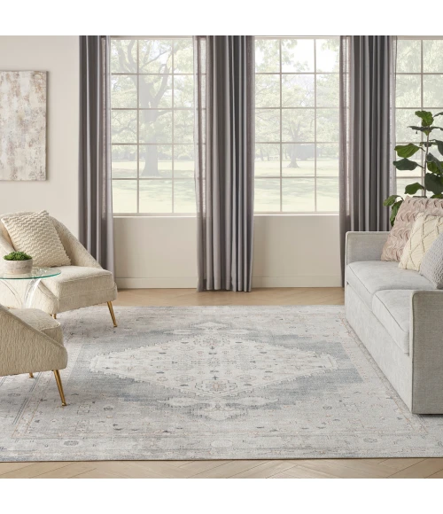 Nourison Astra Machine Washable Area Rug ASW11 Light Blue