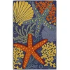 Nourison Home Aloha ALH24 Navy Multicolor 2 ft. 8 in. X 4 ft. Area Rug