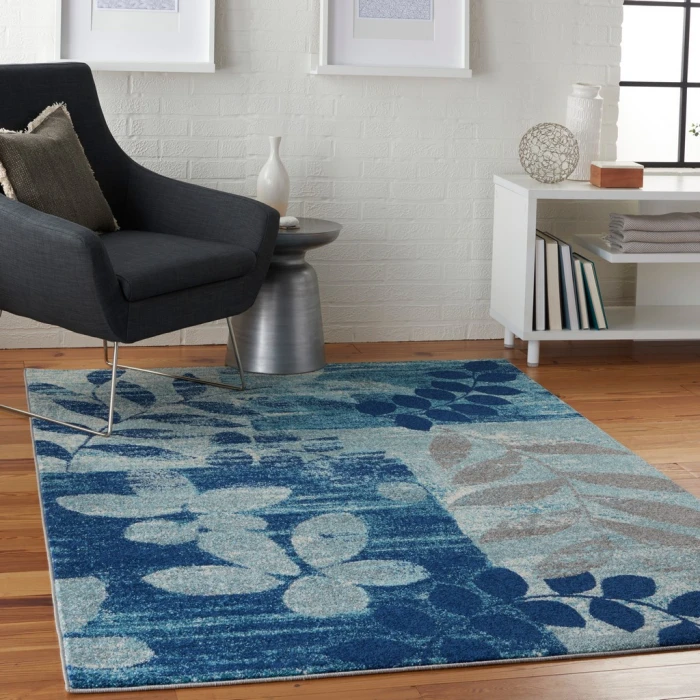 Nourison Tranquil Area Rug TRA01-Navy/Light Blue