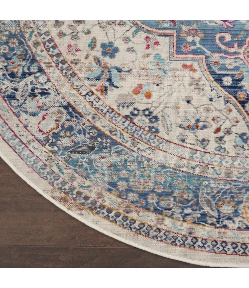 Nourison Vintage Kashan Area Rug VKA07-Ivory Blue