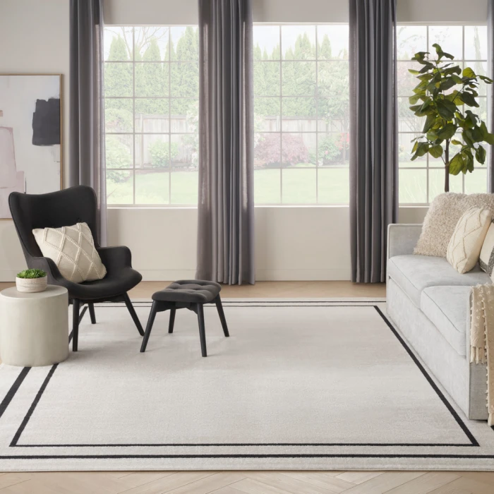 Nourison Nourison Essentials Area Rug NRE02 Ivory/Black