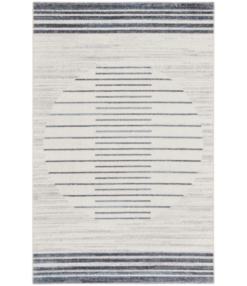 Nourison Astra Machine Washable Area Rug ASW04 Ivory Blue