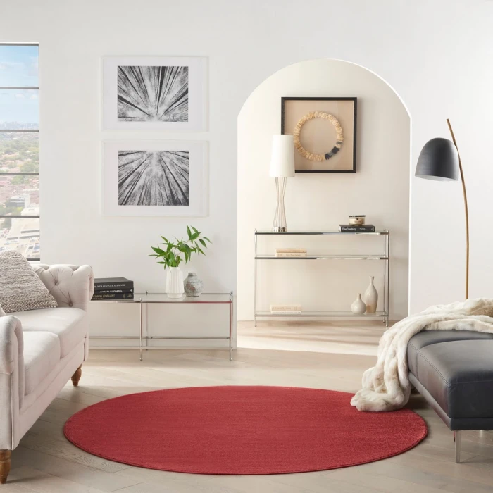Nourison Essentials Brick Red Area Rug NRE01-Brick Red
