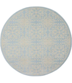 Nourison Home Jubilant JUB06 Ivory Light Blue 5 ft. 3 in. Round Area Rug