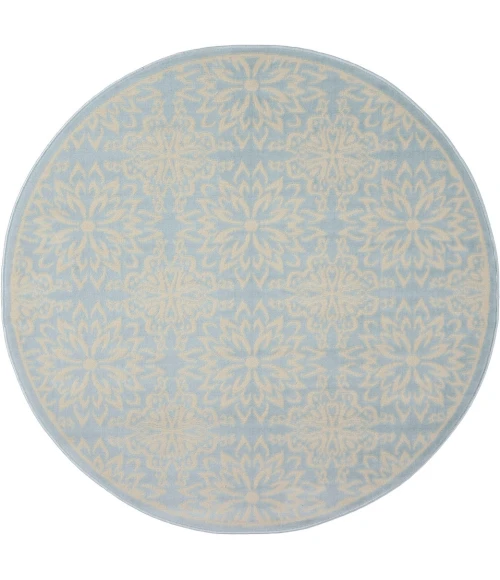Nourison Jubilant Round Area Rug JUB06-Ivory/Light Blue