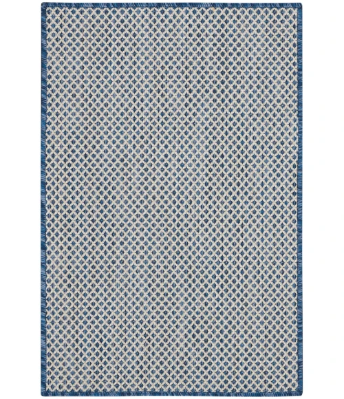 Nourison Courtyard Area Rug COU01 Ivory Blue 2' x 3'