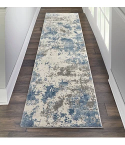 Nourison Home Rustic Textures RUS08 Grey/Blue 2 ft. 2 in. X 7 ft. 6 in. Area Rug